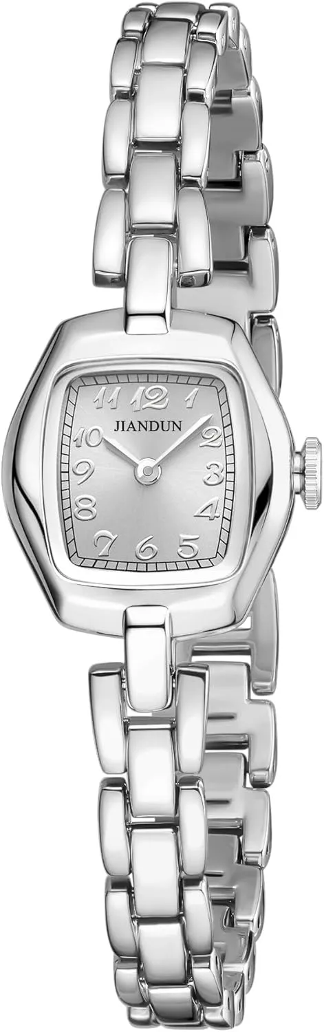 Small Gold Women??s Watch, Elegant Stainless Steel Bracelet, Water-Resistant lobe sympathetic malfunction with Tools Included (J37319A-All Silver) JIANDUN Vintage 