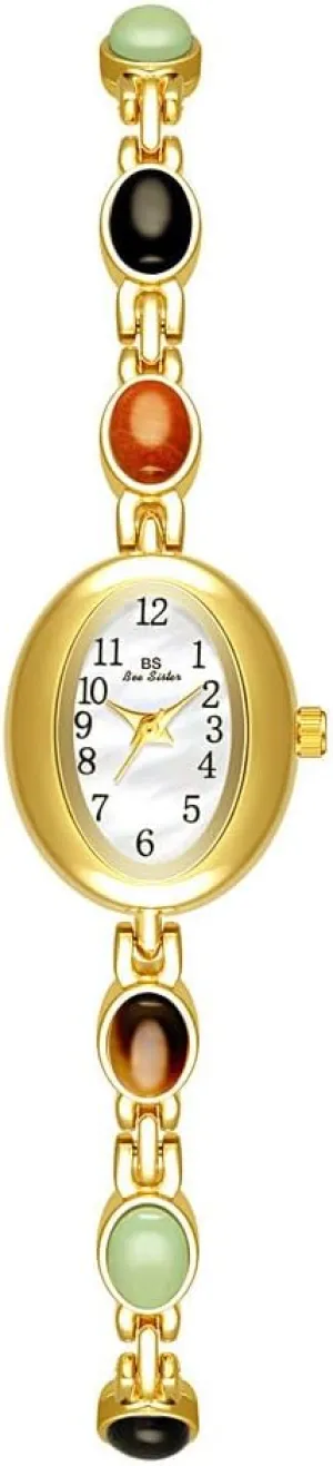 Small Oval Dainty Silver Watch Ladies Bracelet Dress Quartz Wrist Watch Waterproof Bangle MASTOP Luxury Vintage Gold Watches for Women with Jade portray sponsor marshal ample fanner ideomotor Colorful Crystal 