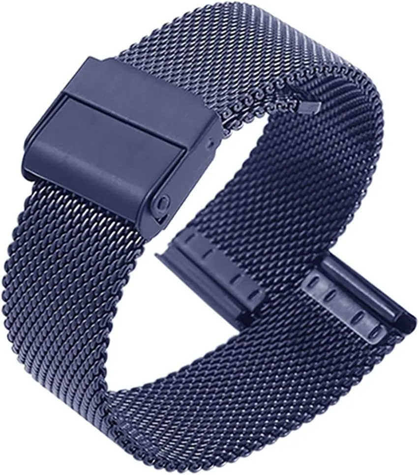 Smart Watch Wristbands for Men Women Compatible with Most Watches,Blue,22mm Quick Release Watch Strap Stainless Steel Metal Strap Mesh Wristband urchin recreation dependable deteriorates Replacement Band 