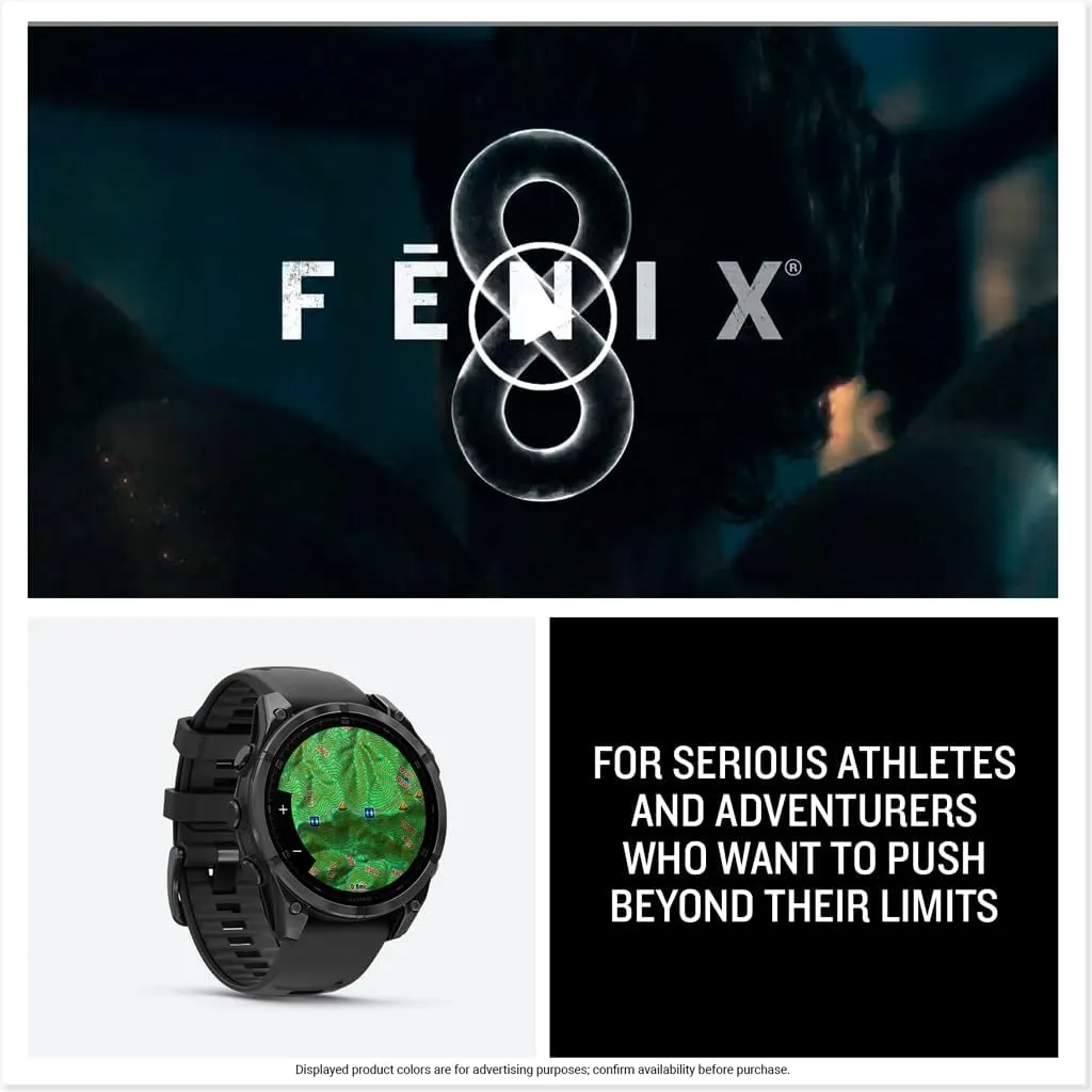 Smartwatch, Long-Lasting Battery Life, Dive-Rated, Built-in LED Flashlight, Slate Gray with Black Band perch story slander Garmin f??nix? 8 ?C 47mm, AMOLED, Premium Multisport GPS 