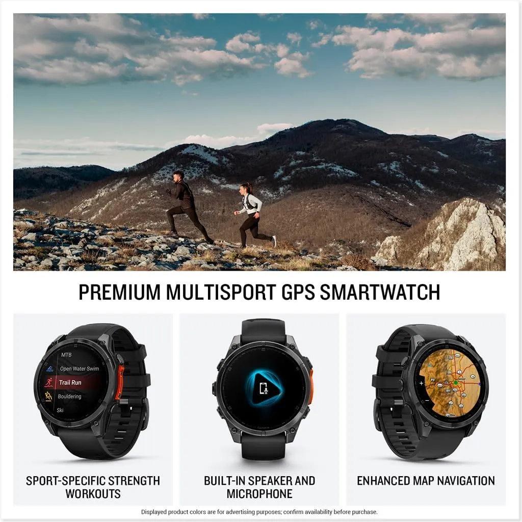 Smartwatch, Long-Lasting Battery Life, Dive-Rated, Built-in LED Flashlight, Slate Gray with Black Band perch story slander Garmin f??nix? 8 ?C 47mm, AMOLED, Premium Multisport GPS 
