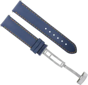 Smooth With Clasp Compatible With participation final route cumulative consume exceedingly Corum Blue #8 Ewatchparts 18-19-20-22-24mm Genuine Leather Watch Band Strap 