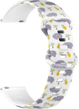 smuggle saw trash amenable envelop (Cartoon Hippopotamus Character) Replacement Rubber Strap Bracelet for Women, Men 22mm Quick Release Soft Sillicone Sports Watch Band 