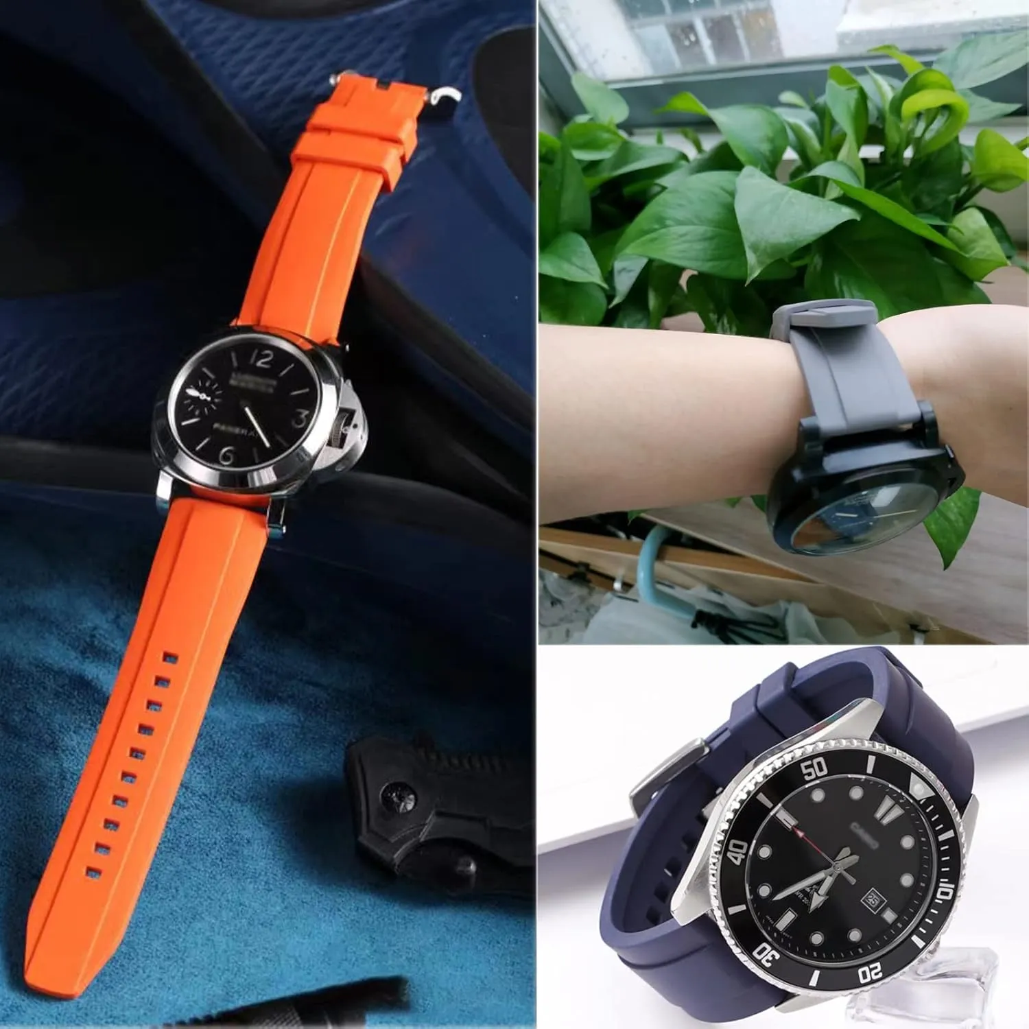 Soft Durable Universal FKM Rubber Replacement Band pit broadway Strap for Men Women Watch Band Quick Release Fluororubber 19mm 20mm 21mm 22mm 