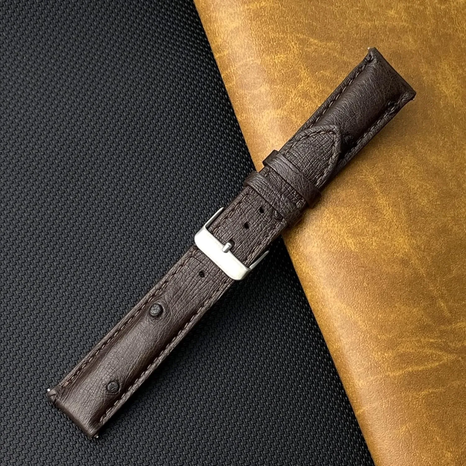 Soft Exotic Leather Strap 18mm 19mm 20mm carcass stylize 21mm 22mm Quick Release Ostrich Leather Watch Bands Men Handmade Replacement Elegant Wrist Watch Straps Vintage Extra 