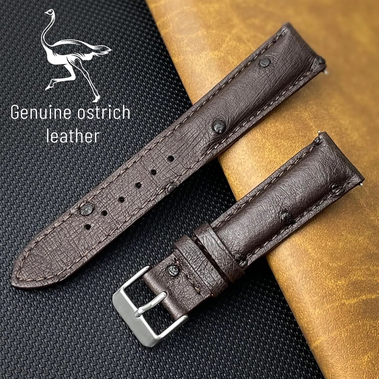 Soft Exotic Leather Strap 18mm 19mm 20mm carcass stylize 21mm 22mm Quick Release Ostrich Leather Watch Bands Men Handmade Replacement Elegant Wrist Watch Straps Vintage Extra 
