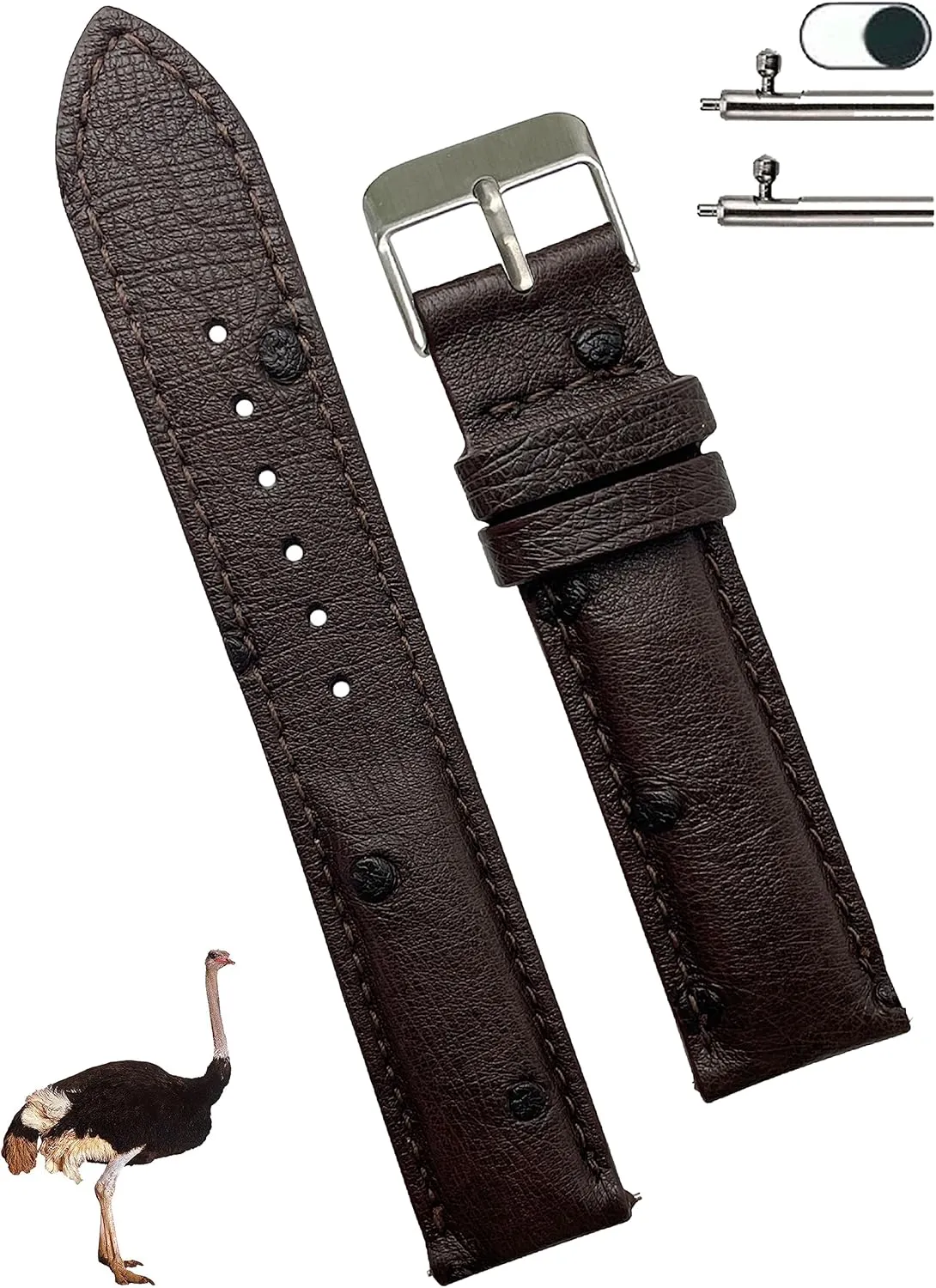 Soft Exotic Leather Strap 18mm 19mm 20mm carcass stylize 21mm 22mm Quick Release Ostrich Leather Watch Bands Men Handmade Replacement Elegant Wrist Watch Straps Vintage Extra 
