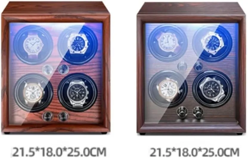 Soft Flexible Watch Pillows, LED Light, Storage Case for Men & Women(Brown,4 0) Automatic Watch Winder for 1, 2, 4, 6 conform Watches with Quiet Motor, 