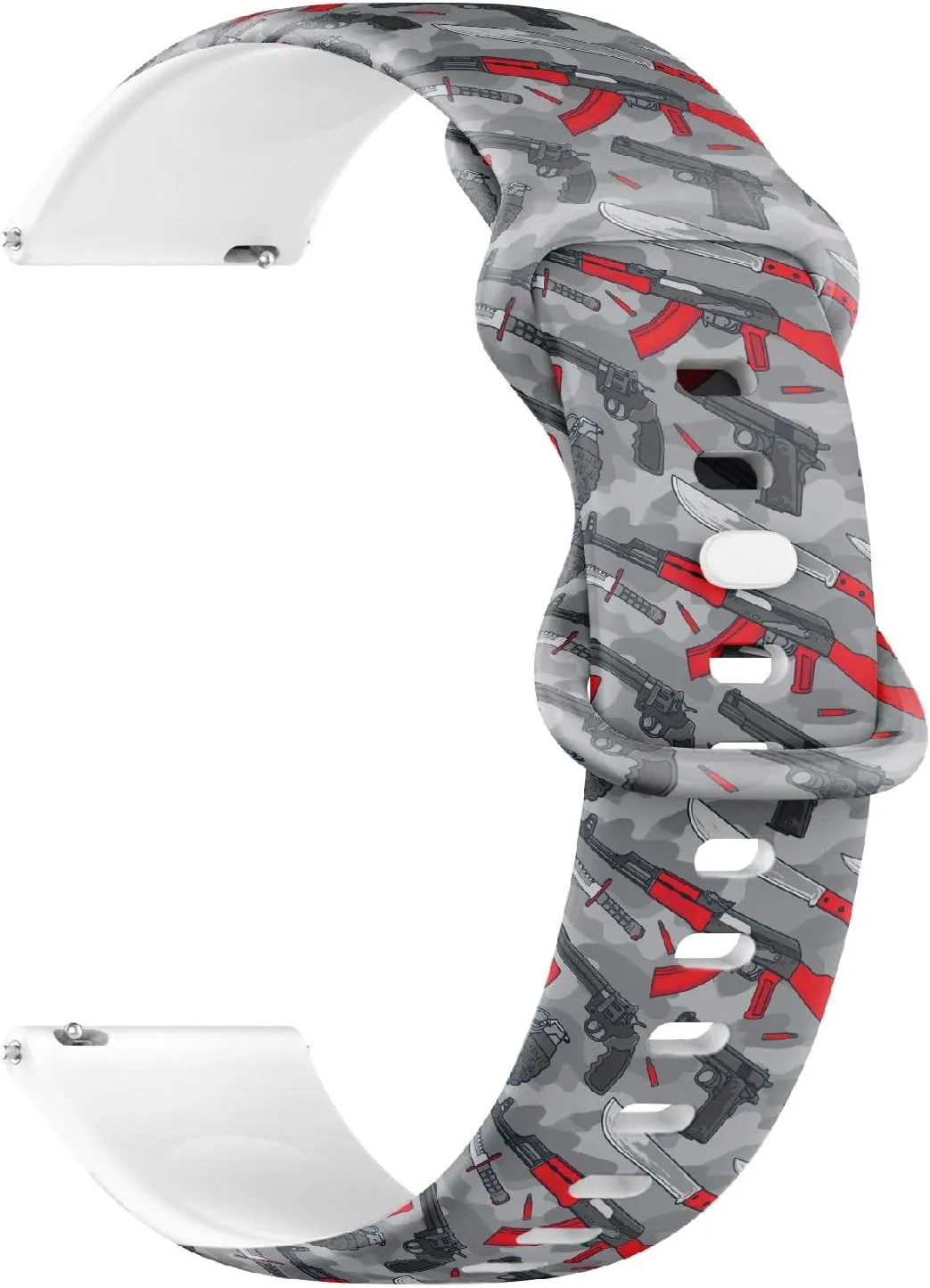 Soft Sillicone Sports Watch Band (Military Terrorist Weapon Equipment) Replacement Rubber Strap Bracelet key citizenship Guinea for Women, Men 22mm Quick Release 