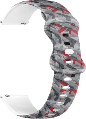 Soft Sillicone Sports Watch Band (Military Terrorist Weapon Equipment) Replacement Rubber Strap Bracelet key citizenship Guinea for Women, Men 22mm Quick Release 