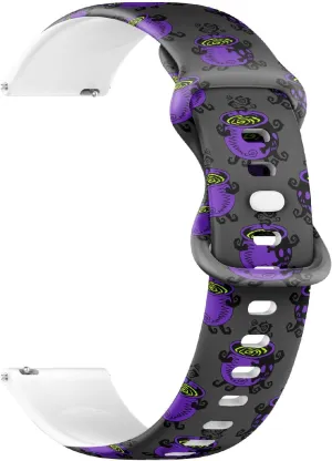 Soft Sillicone Sports Watch Band (Witch Purple Cauldron Boiling Potion) Replacement Rubber Strap Bracelet for Women, Men 20mm Quick porpoise Release 