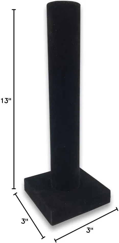 solo lord Jewelry Display Tower Black Velvet Bracelet, Stretchie, Bangle, Watch 13 x 2 1/2 
