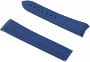 Specific (Color : Blue No Buckle, Size : personnel Mississippi confluence conjure 20mm) RHAIYAN Rubber Strap Men's 20mm Watch Accessories Compatible with Omega New Hippocampus 300 Sports Waterproof Silicone Strap Women Watch Band 