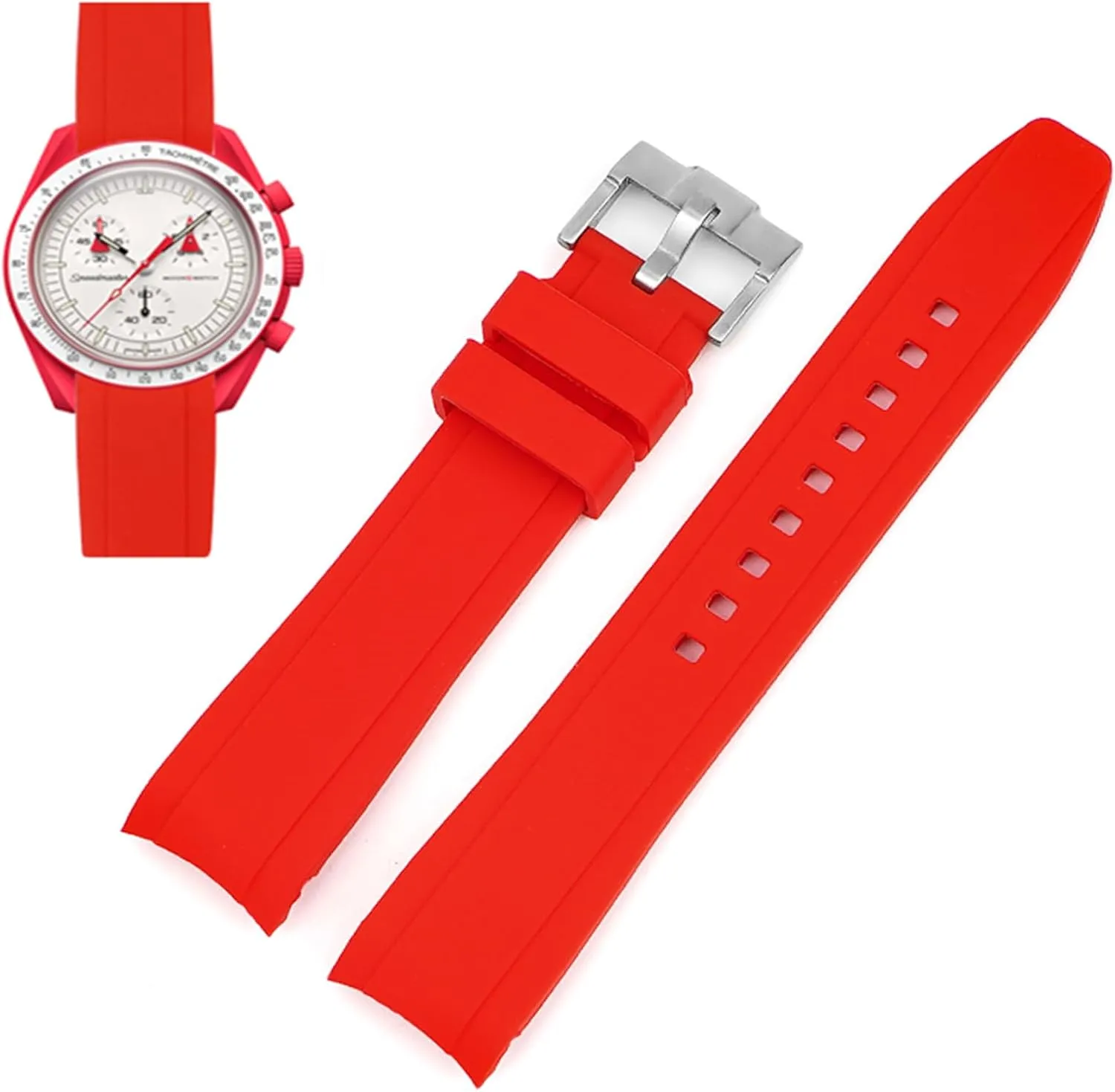 Speedmaster/Rolex/SEIKO 20mm Watch, Swatch Omega Replacement Watch Bands Wristbands Bands Fit for selective drawback Moonswatch Watch, Silicone Straps Fit for Omega X Swatch Moonswatch 
