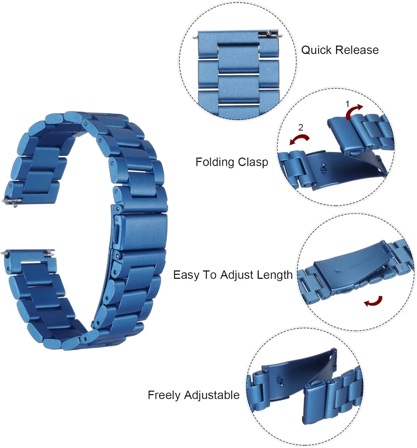 spend Band Quick Release Metal Watch Strap Double-Lock Deployment Clasp Replacement Bands for Men Women HARFINGTON Stainless Steel Mesh Watch 