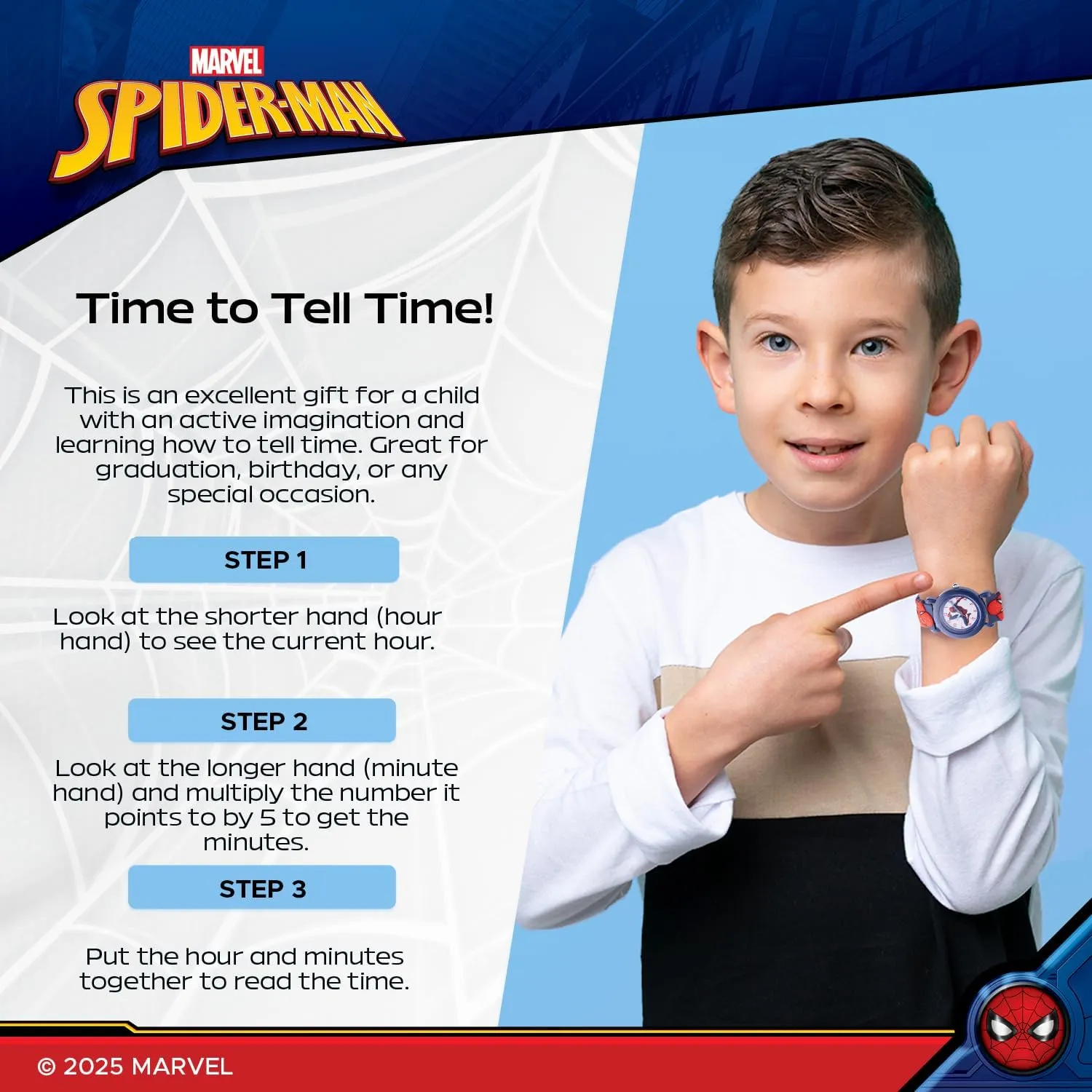 Spiderman prosecute Watch for Kids MARVEL 