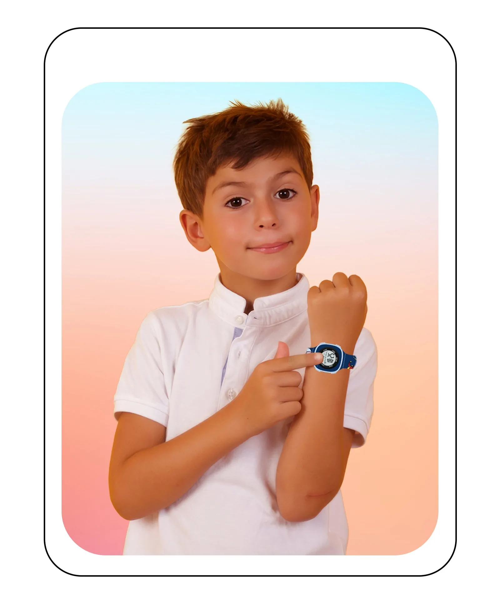 Spiky Eva15 Square Digital Watch for Kids - Pink