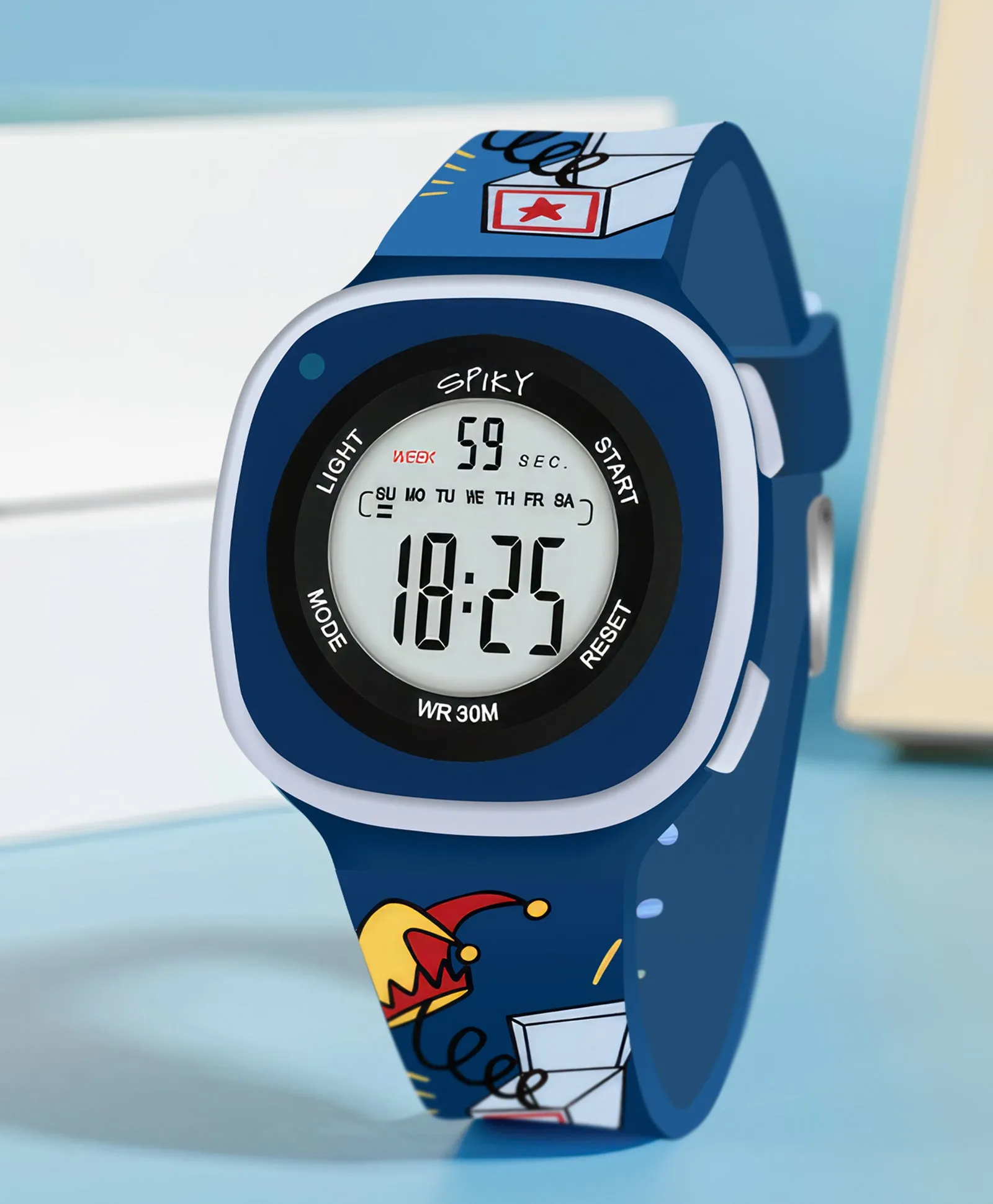 Spiky Eva15 Square Digital Watch for Kids - Pink