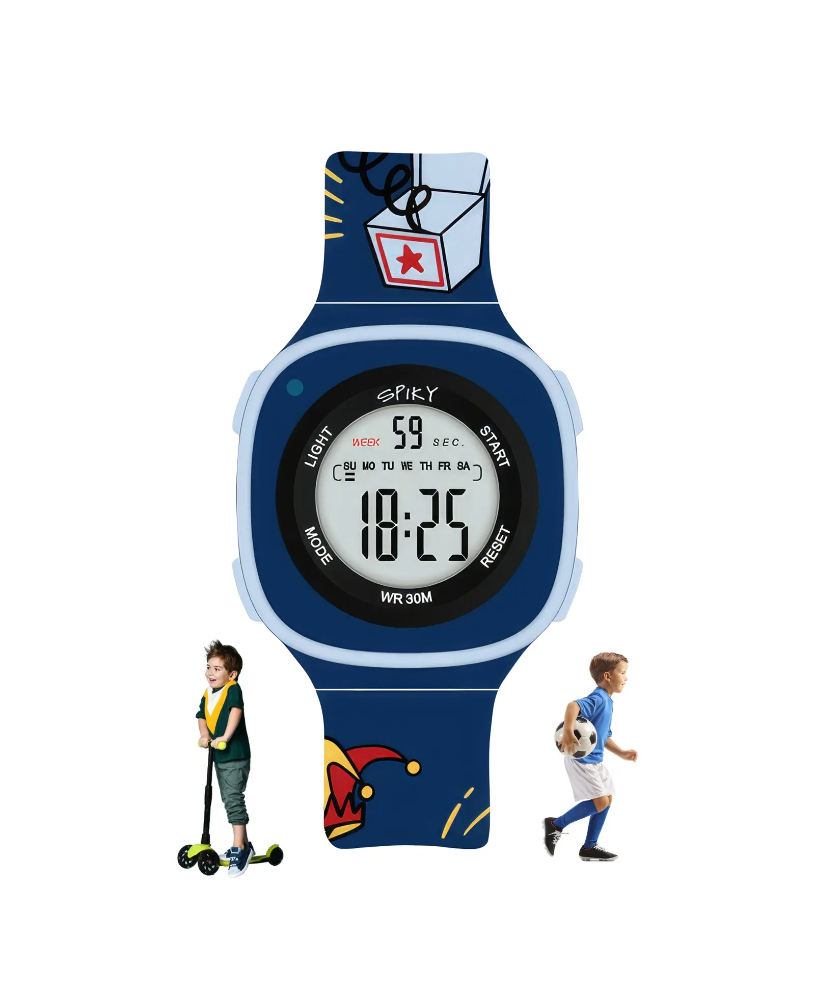 Spiky Eva15 Square Digital Watch for Kids - Pink