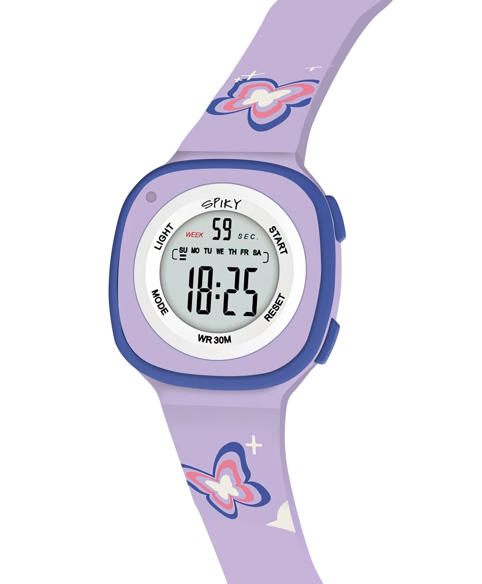 Spiky Eva15 Square Digital Watch for Kids - Pink