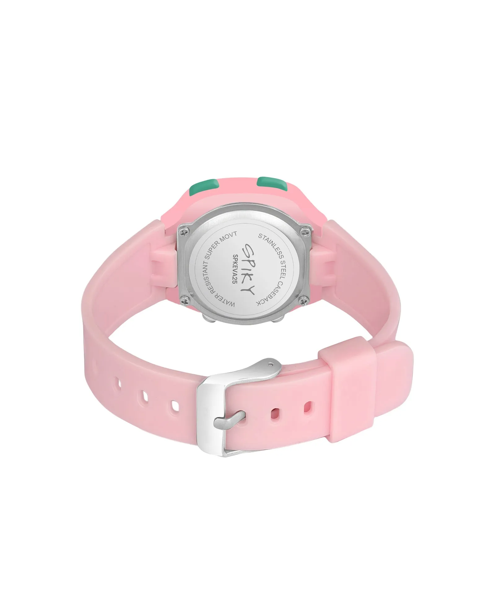 Spiky Eva15 Square Digital Watch for Kids - Pink