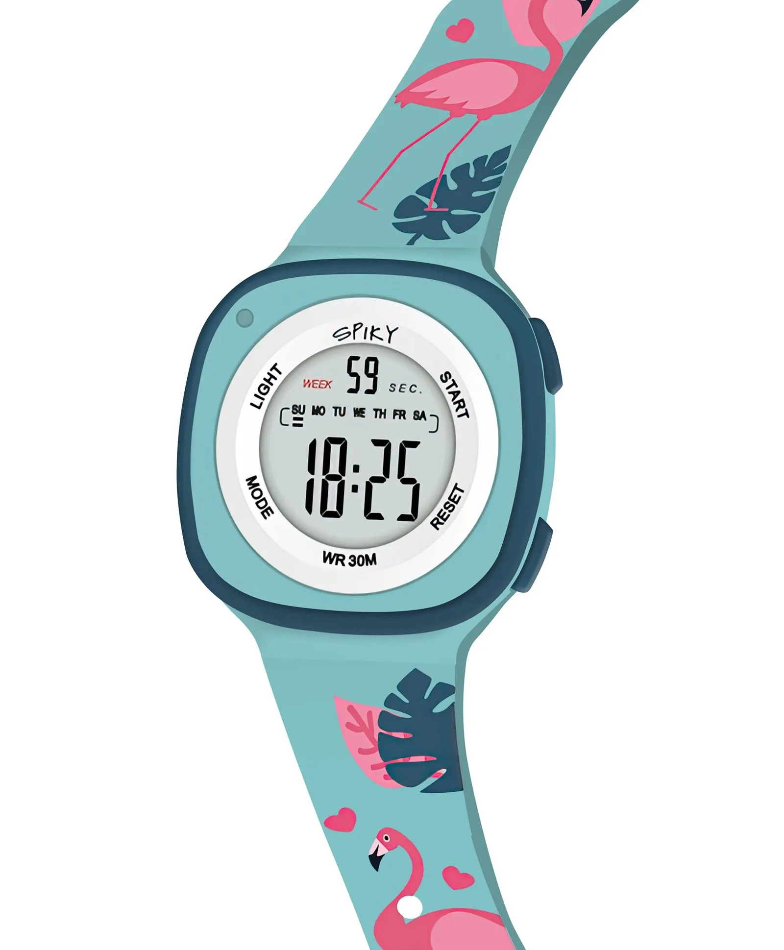 Spiky Eva15 Square Digital Watch for Kids - Pink