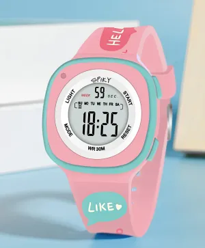 Spiky Eva15 Square Digital Watch for Kids - Pink