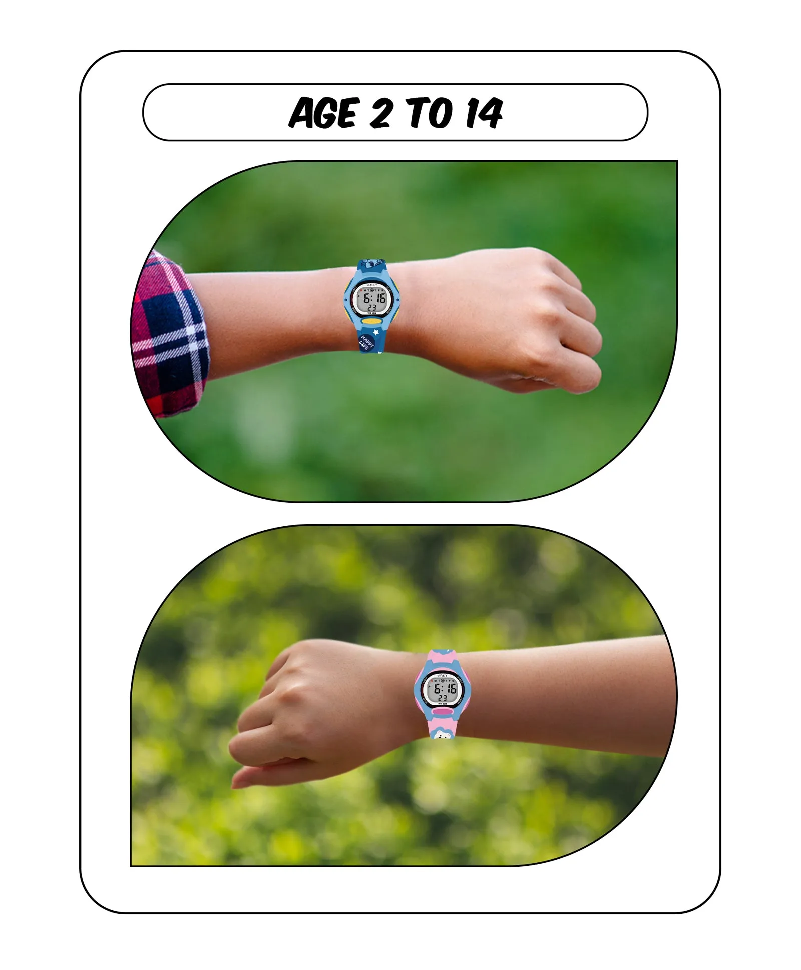 Spiky Eva18 Printed Strap Round Sports Digital Watch