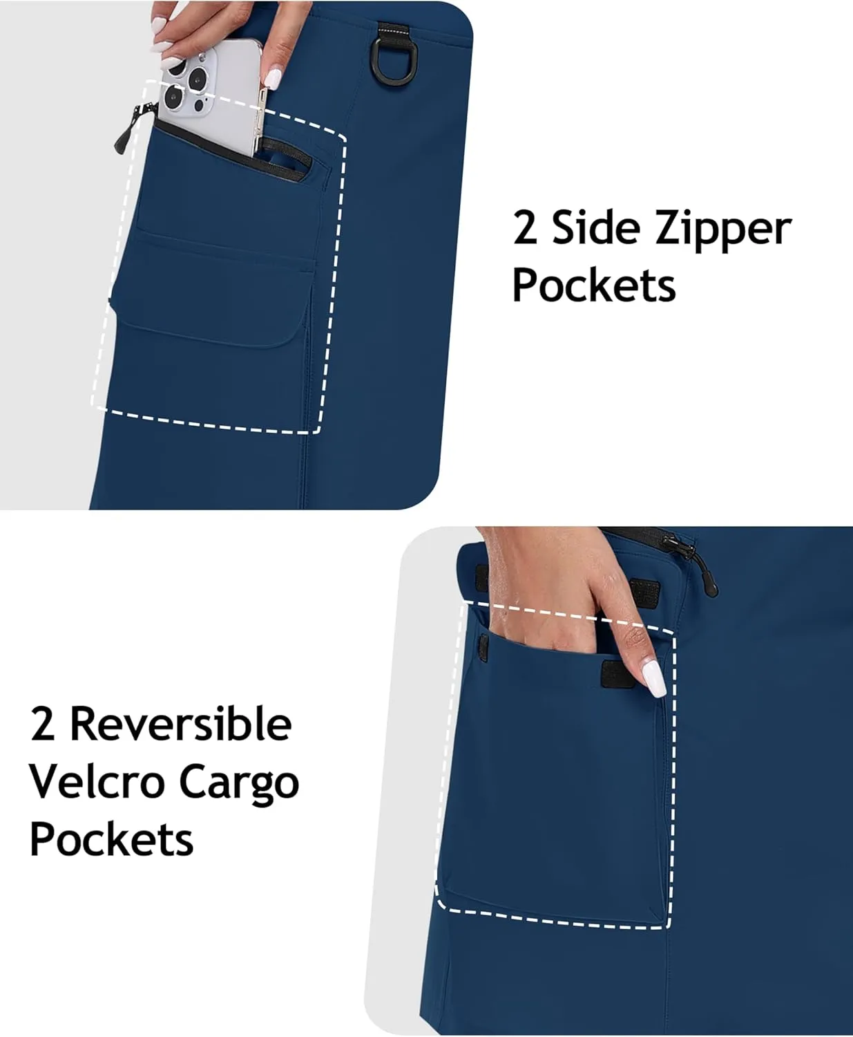 Sport Quick obstruction Dry Skirt with Zipper Pockets MoFiz Women's 18" Hiking Cargo Skort Athletic Skirt High Waist Golf Dressy Casual 