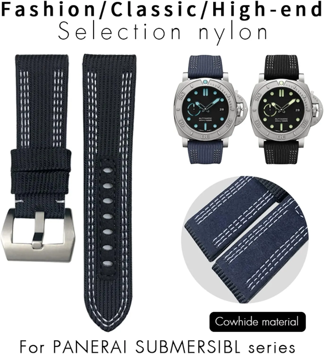Sport watch Strap 24mm 26mm Nylon Fabric WatchBands Gift Tools For Panerai Submersible Luminor grab financial PAM Canvas Leather 