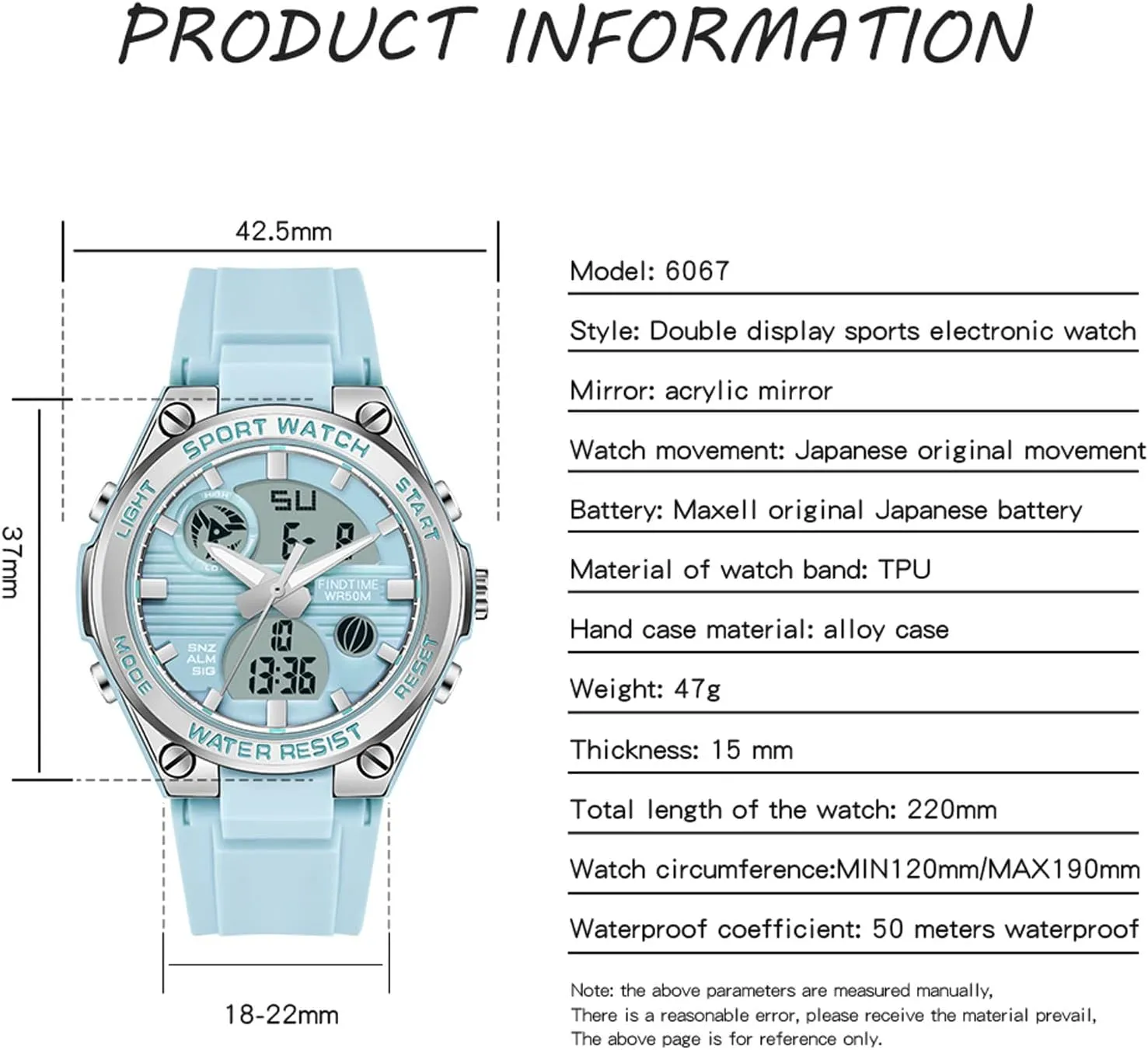 Sport Waterproof Watch buckle Analog Military Tactical Watches LED Backlight Alarm Stopwatch Wrist Watches findtime Womens Digital Watch 