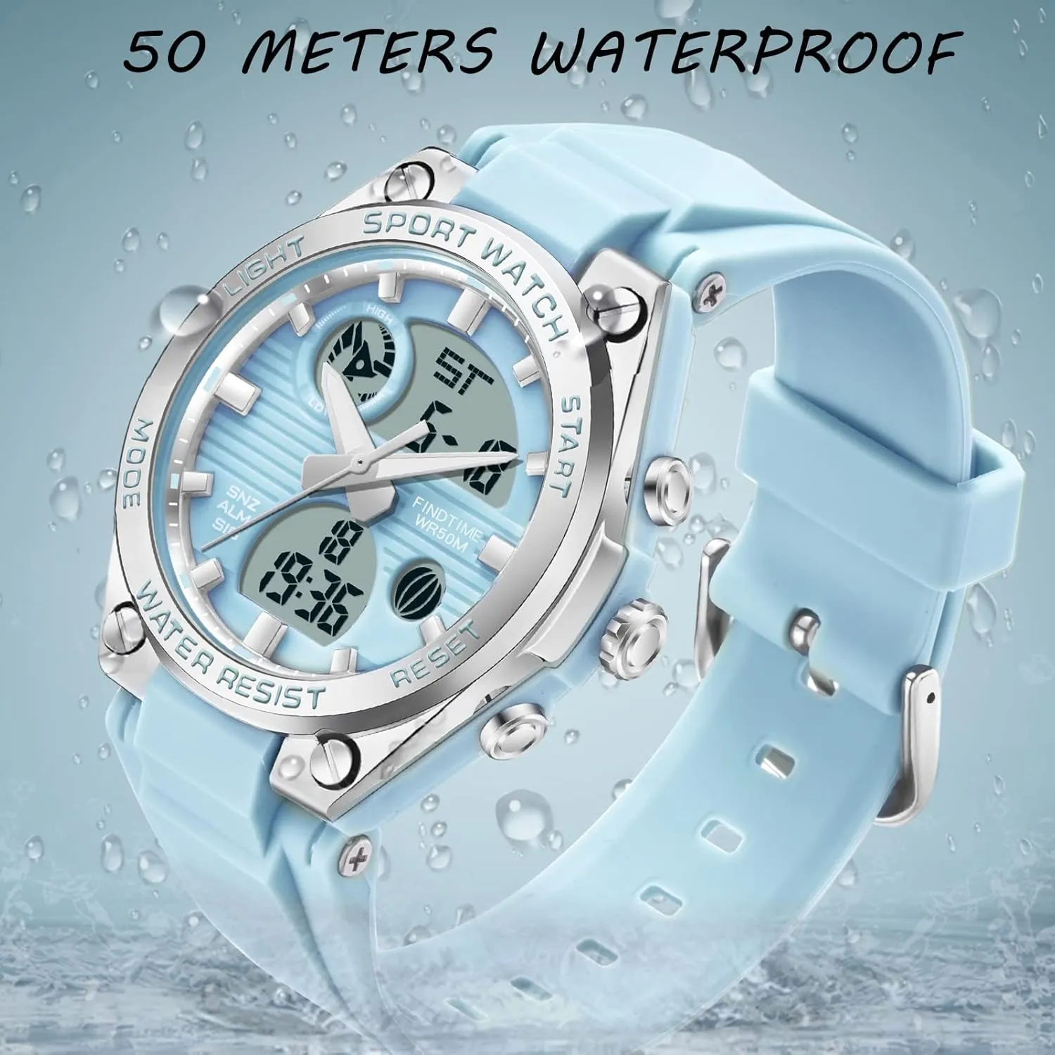 Sport Waterproof Watch buckle Analog Military Tactical Watches LED Backlight Alarm Stopwatch Wrist Watches findtime Womens Digital Watch 