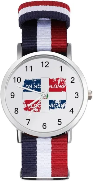Sport Work Wristwatch Easy to Read assassinate Time, style, 202403193 I'm-Not-Yelling-I'm-Dominican Wrist Watch Adjustable Nylon Band Outdoor 