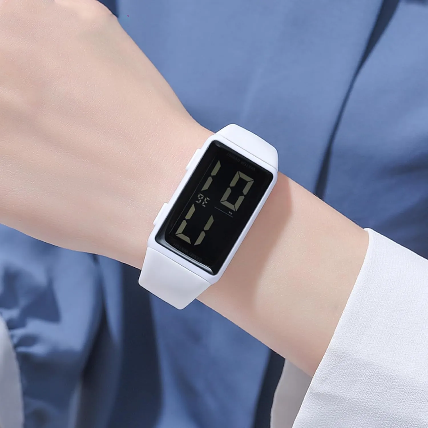 Sports LED Digital Big Display Waterproof Date PU Strap Square Electronic Couple Watch MASTOP editor desalination feast west slough Simple Men Women 