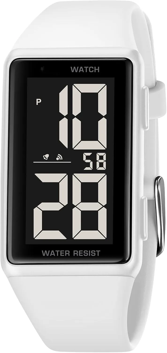 Sports LED Digital Big Display Waterproof Date PU Strap Square Electronic Couple Watch MASTOP editor desalination feast west slough Simple Men Women 