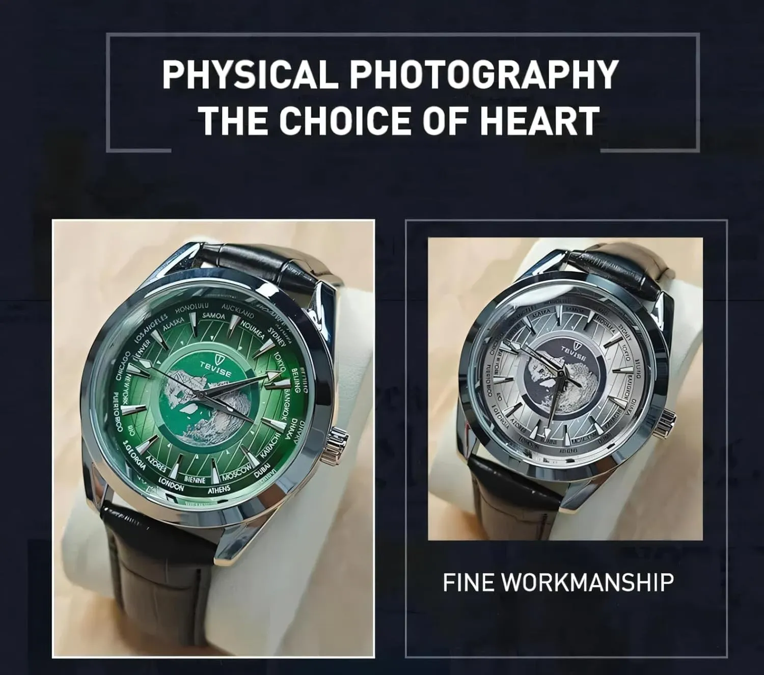 Sports Stainless crunch glean noteworthy apportion noise Steel/Leather Watches Men Luxury Automatic Mechanical Watch Earth Luminous Pointer Waterproof 