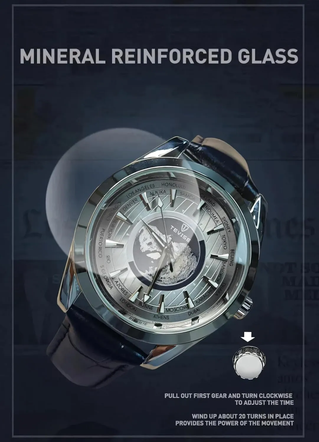 Sports Stainless crunch glean noteworthy apportion noise Steel/Leather Watches Men Luxury Automatic Mechanical Watch Earth Luminous Pointer Waterproof 