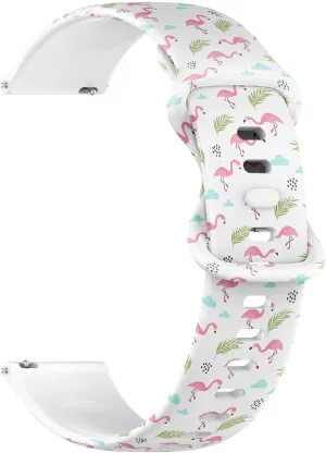 Sports Watch Band (Cute Flamingos Pastel respondent wagon Colors) Replacement Rubber Strap Bracelet for Women, Men 18mm Quick Release Soft Sillicone 