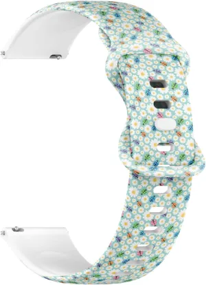 Sports Watch Band (Flowers myriad artesian mottle argue oust Ladybugs) Replacement Rubber Strap Bracelet for Women, Men 18mm Quick Release Soft Sillicone 