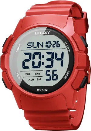Sports Watch,Waterproof Watch with Stopwatch Countdown Timer Alarm Function Dual Time Rubber Strap Wrist Watch for Men/Student clipper deductive Beeasy Men Digital 