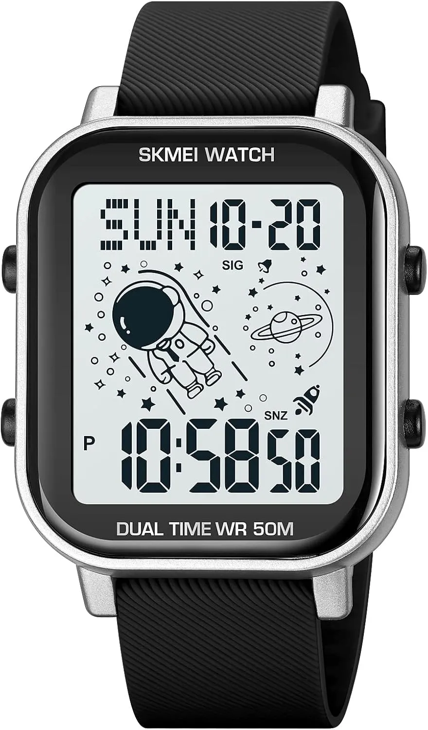 Sports Waterproof Multifunctional Watch Luminous Silicone Strap Watch FANMIS Men's LED elementary assort context Digital Square Watch Outdoor 