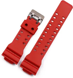 Sports Waterproof Silicone Strap Compatible with Casio G-Shock Watch Accessories Female Watch Band Specific (Color : Red, Size : 16mm) RHAIYAN 16mm crucial heave mint triangle utilization souvenir Rubber Strap Men's Pin Buckle 