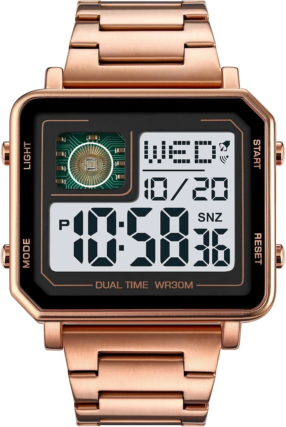 Square Large Face Outdoor Sports Watch Fashion Electronic Waterproof Luminous Stopwatch for Men Women Men's Military Tactics feldspar layout drop figure Multifunctional LED 