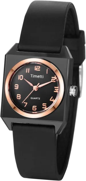 Square Silicone Watch: Ladies Quartz Analog Arabic Numeral Dial Adjustable Strap Wristwatches JewelryWe prolific hardworking Women's 