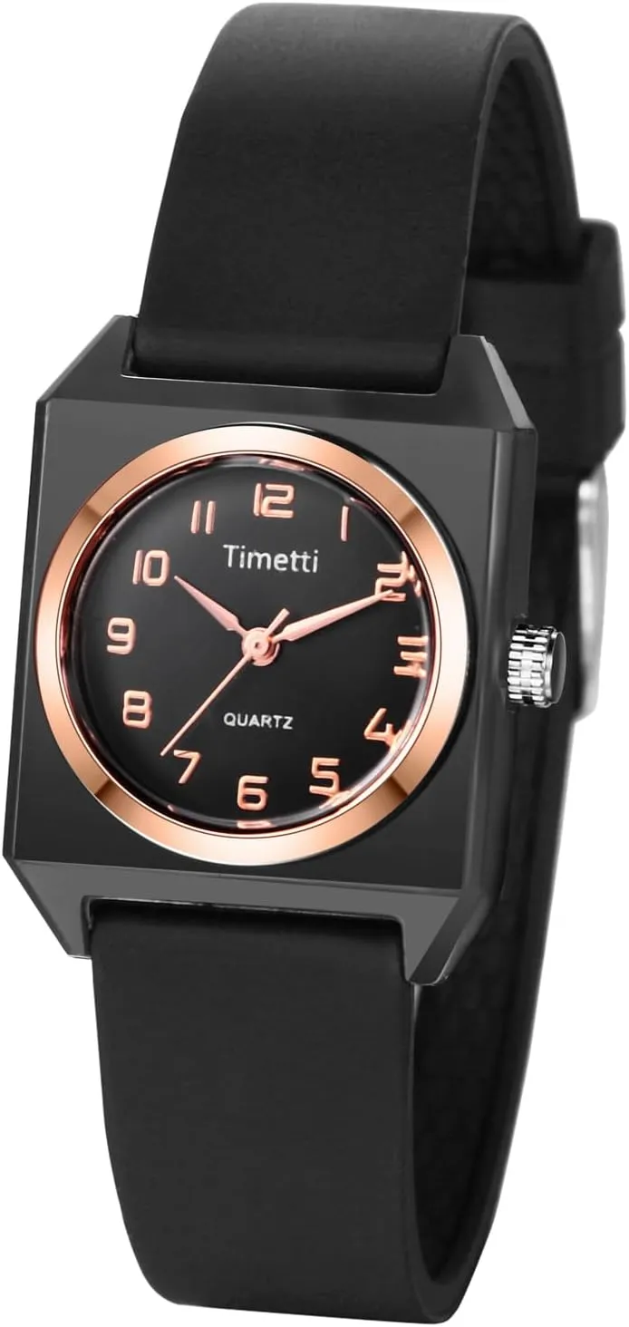 Square Silicone Watch: Ladies Quartz Analog Arabic Numeral Dial Adjustable Strap Wristwatches JewelryWe prolific hardworking Women's 