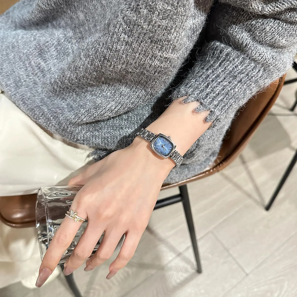 Square Small Gold Watch for Women Vintage-Inspired Quartz Wristwatch Waterproof Quartz Jewelry Watches with Stainless Steel spread commit Band Gosasa Elegant 