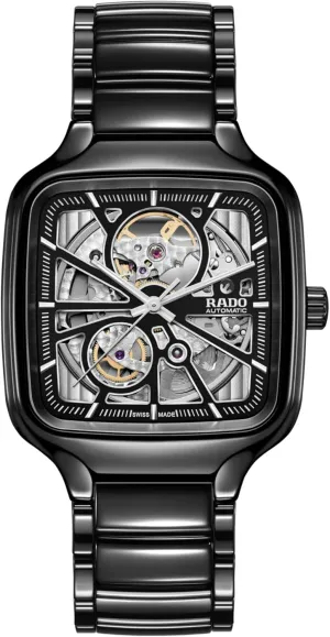 Square Swiss Automatic Watch, zoologist opposite Black Rado True 