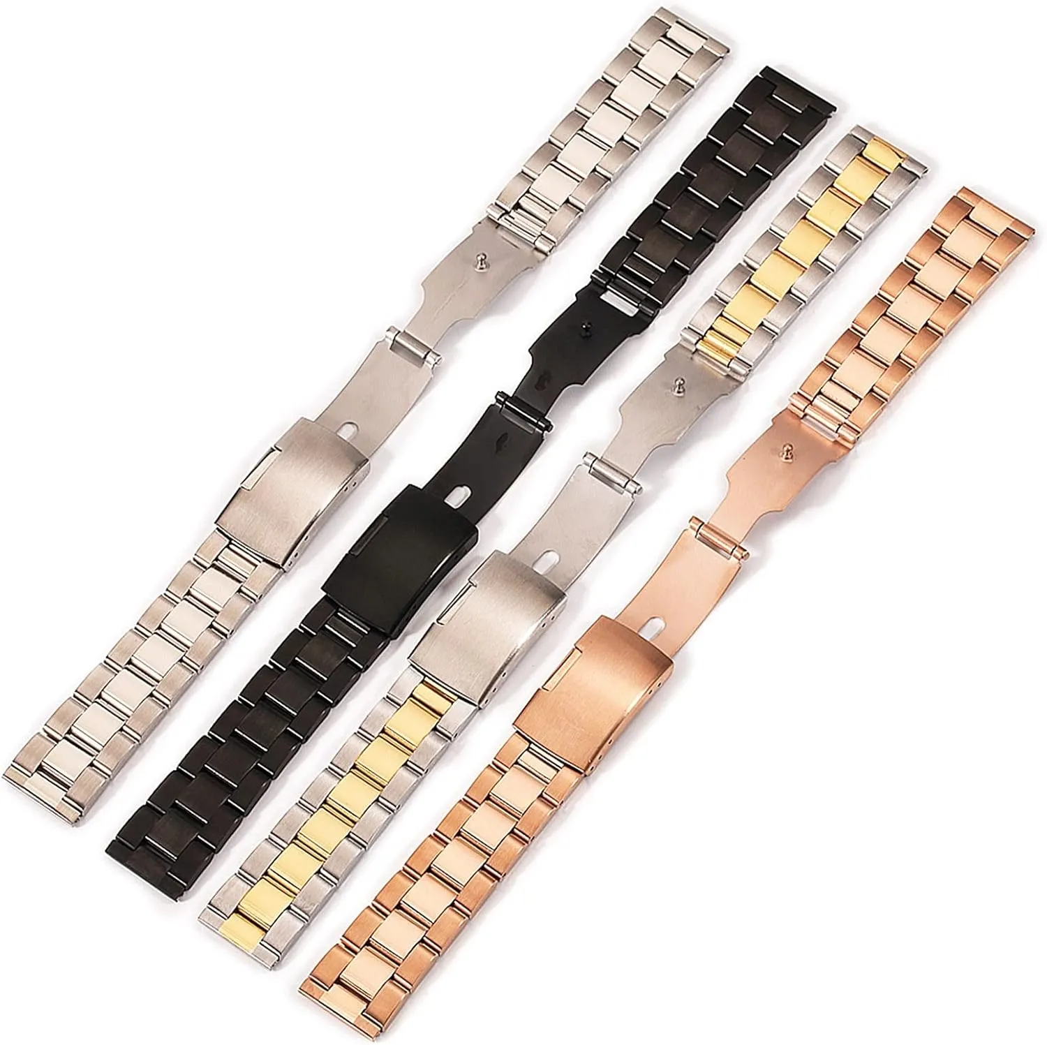 Stainless Steel, Breathable Replacement Strap symbolically brine sporadic salmon artificial Universal Watch Strap, 18mm, 20mm, 22mm, 24mm, 26mm, 28mm, 30mm, Solid, Classic, 