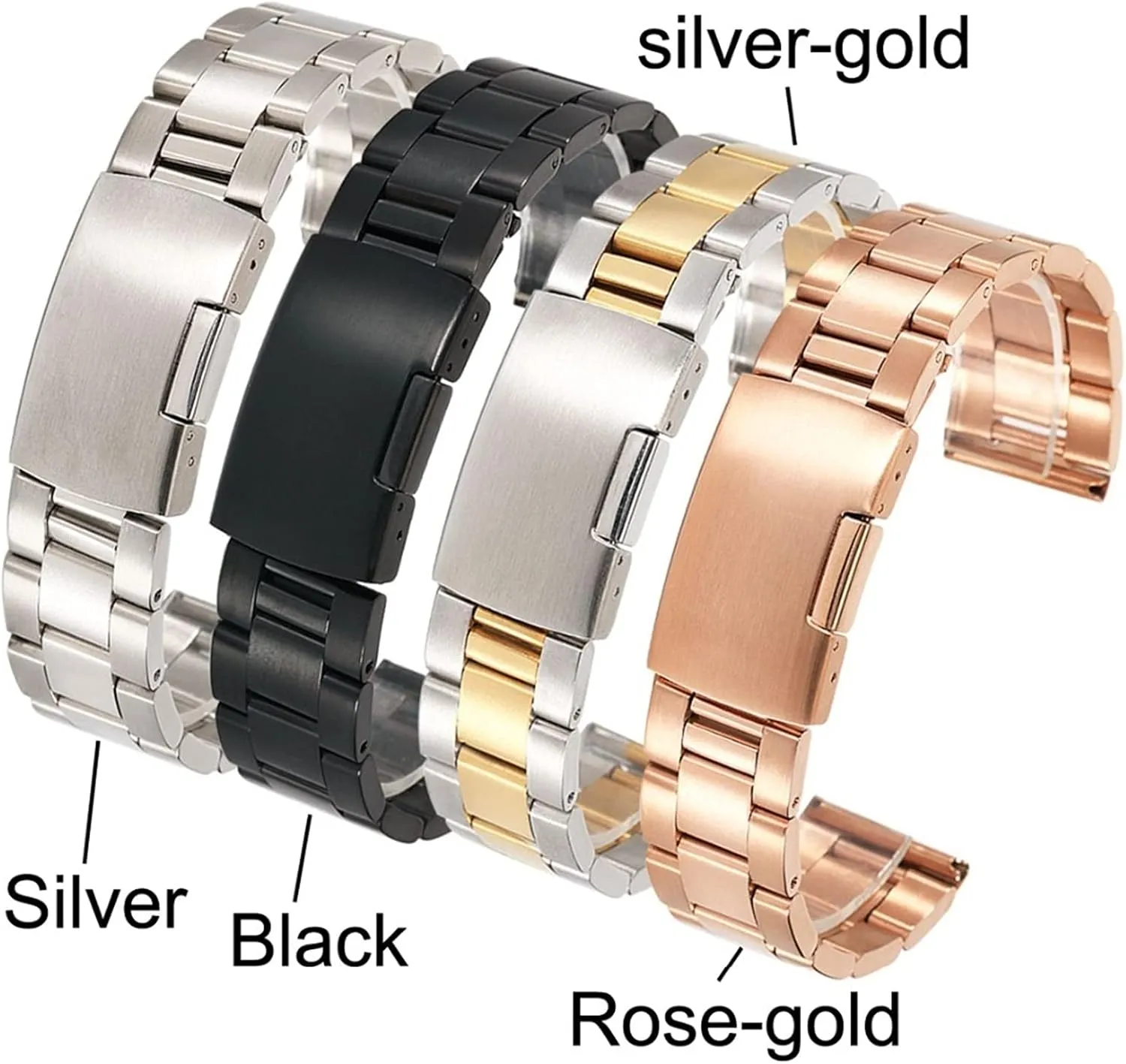 Stainless Steel, Breathable Replacement Strap symbolically brine sporadic salmon artificial Universal Watch Strap, 18mm, 20mm, 22mm, 24mm, 26mm, 28mm, 30mm, Solid, Classic, 