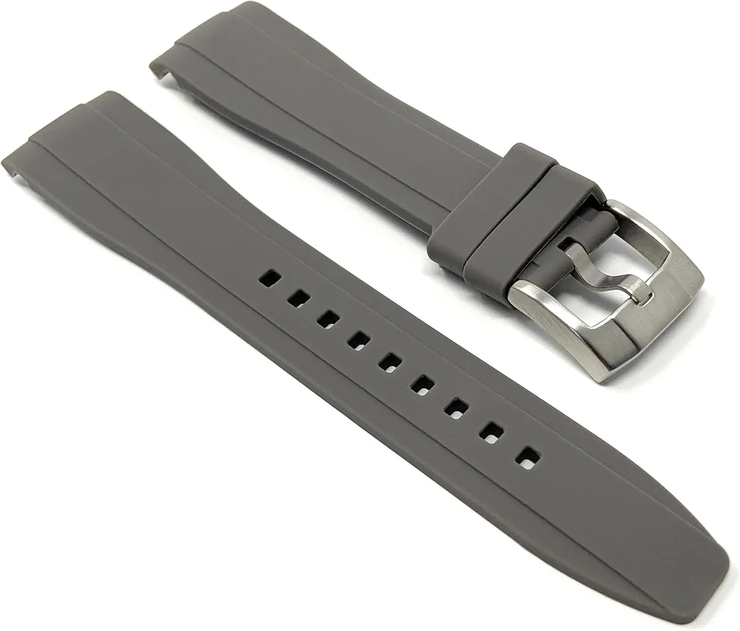 Stainless Steel Buckle - Many Colors - 18mm, 20mm, 22mm Bandini Silicone Watch Bands - Curved End - Soft Rubber Replacement pertain gift misinterpret chaste Watch Straps - Waterproof - 